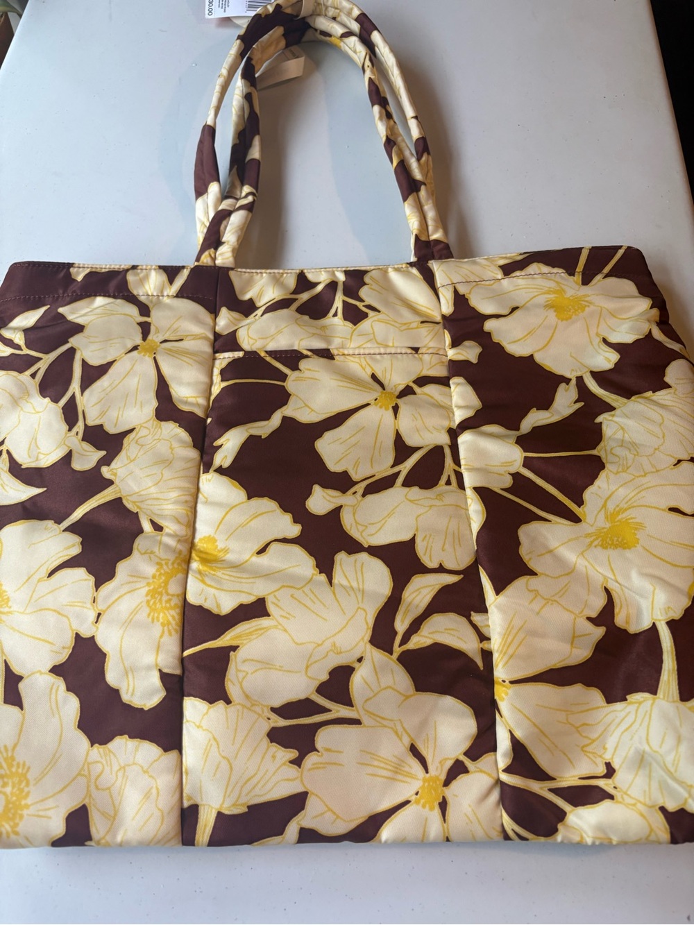 Vera Bradley Tote Bag – Brown & Yellow Floral, NWT - Picture 3 of 7